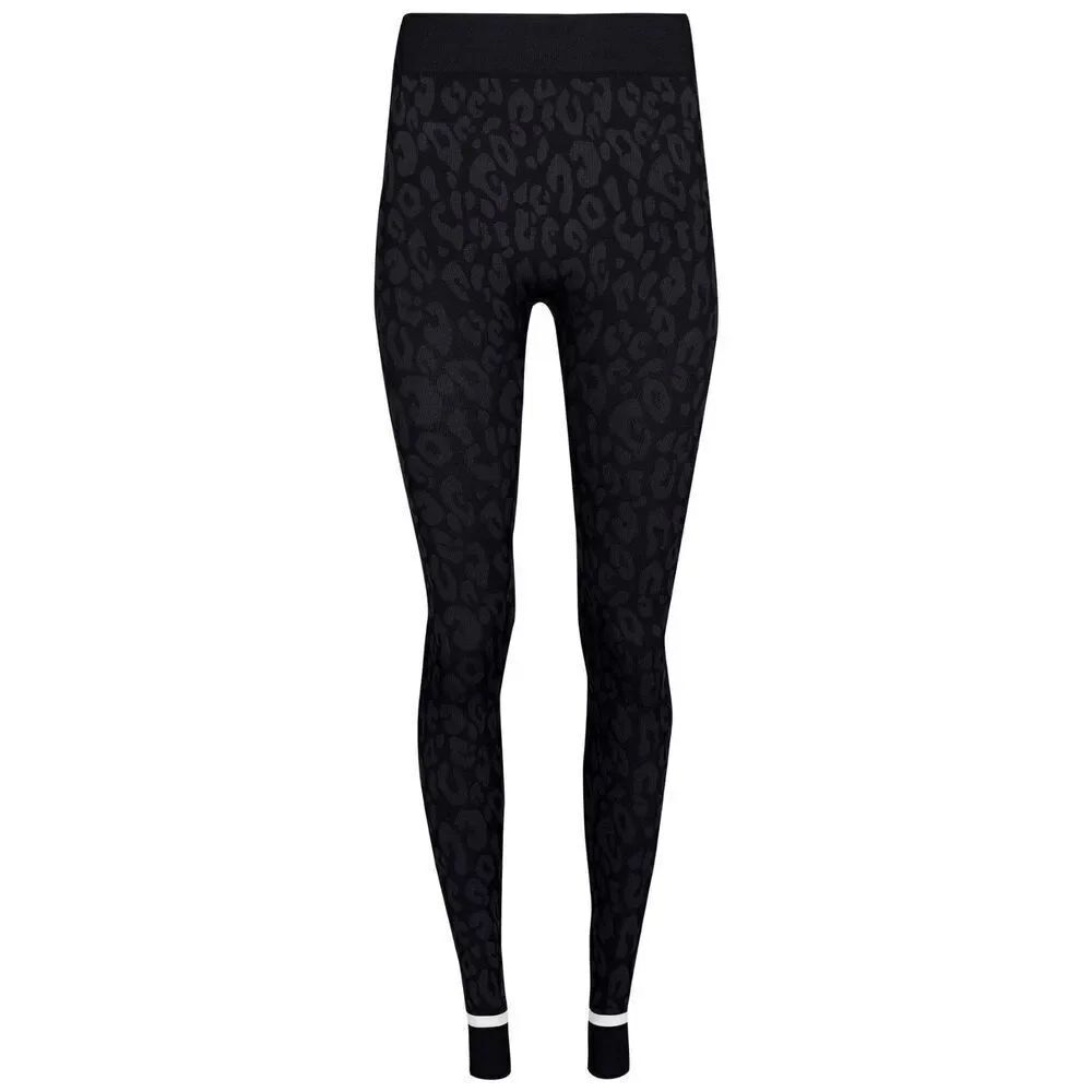 NEW $118 Sweaty Betty [Medium ] 8 Jacquard Base Layer Leggings Black Leopard